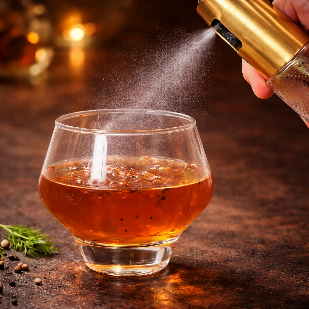 El Mezcal — smoked mezcal with bitters spray