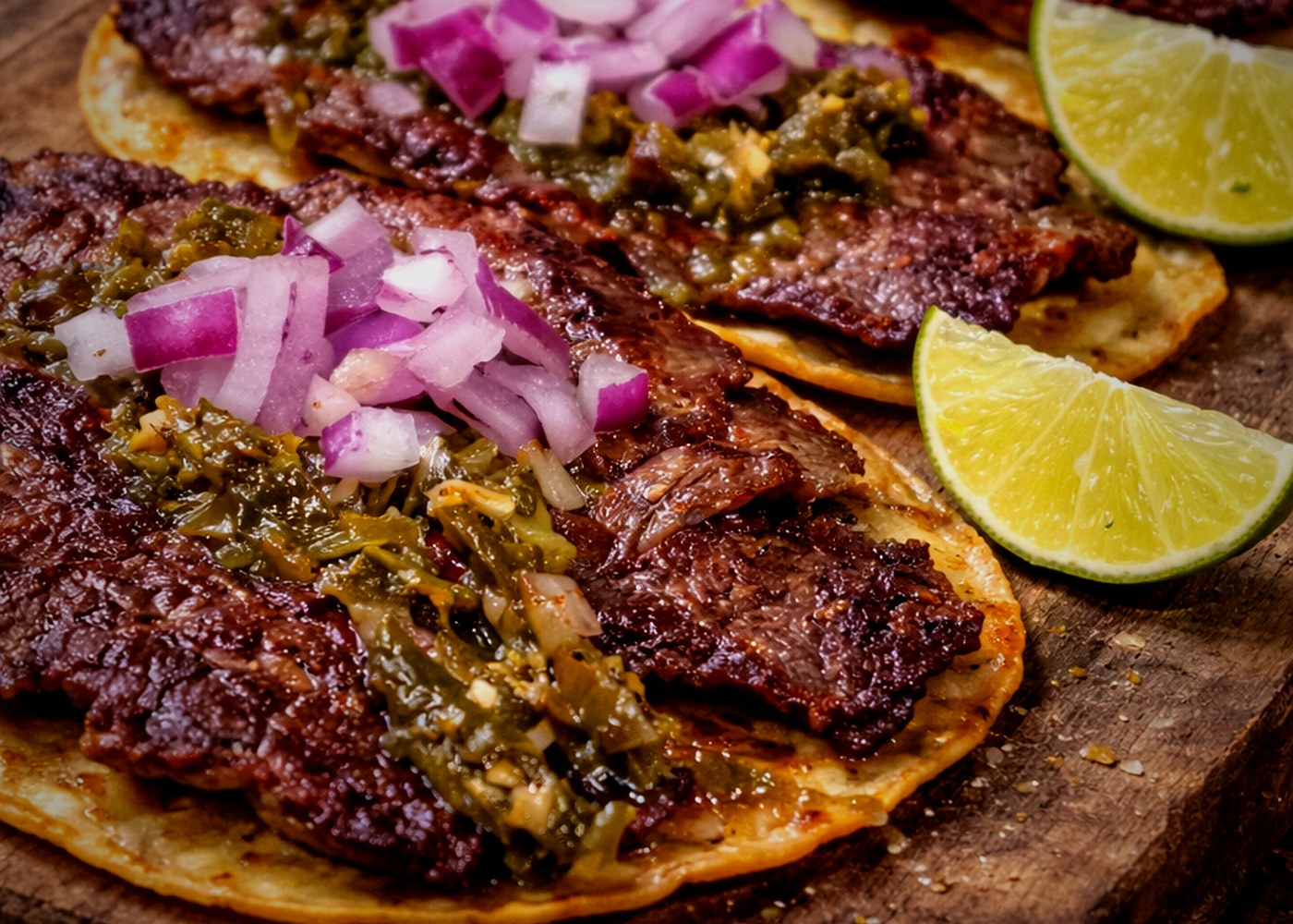 Ribeye Tacos — prime beef on corn tortillas